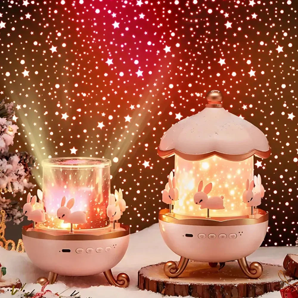 Magical Bunny Night Light Projector– 360° Rotating Lamp for kids
