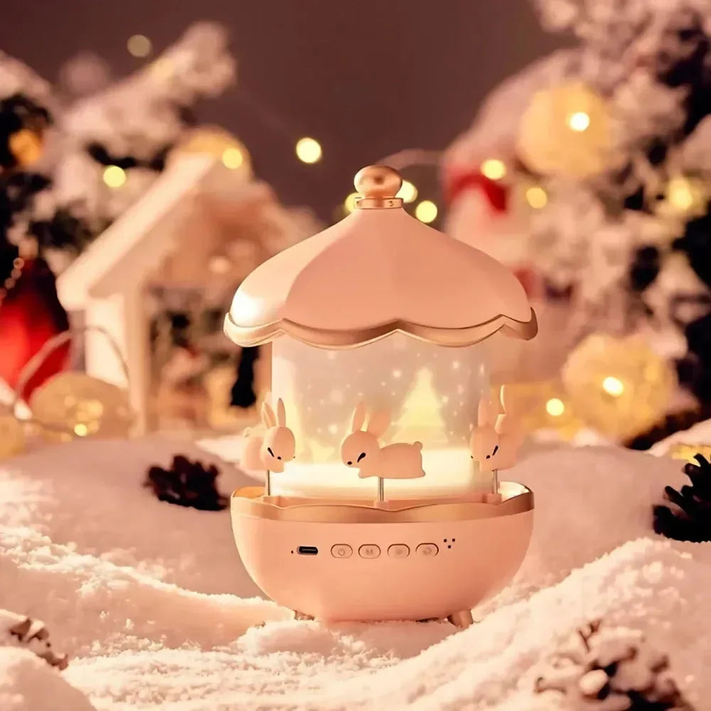 Magical Bunny Night Light Projector– 360° Rotating Lamp for kids