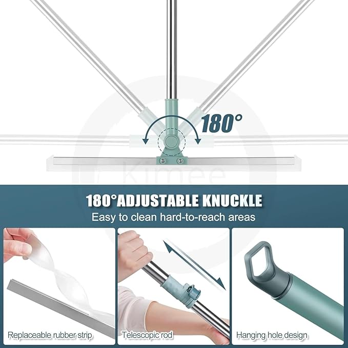 3 in 1 Heavy Duty Magic Broom Silicon Floor Wiper — 180° Rotational · Extendable
