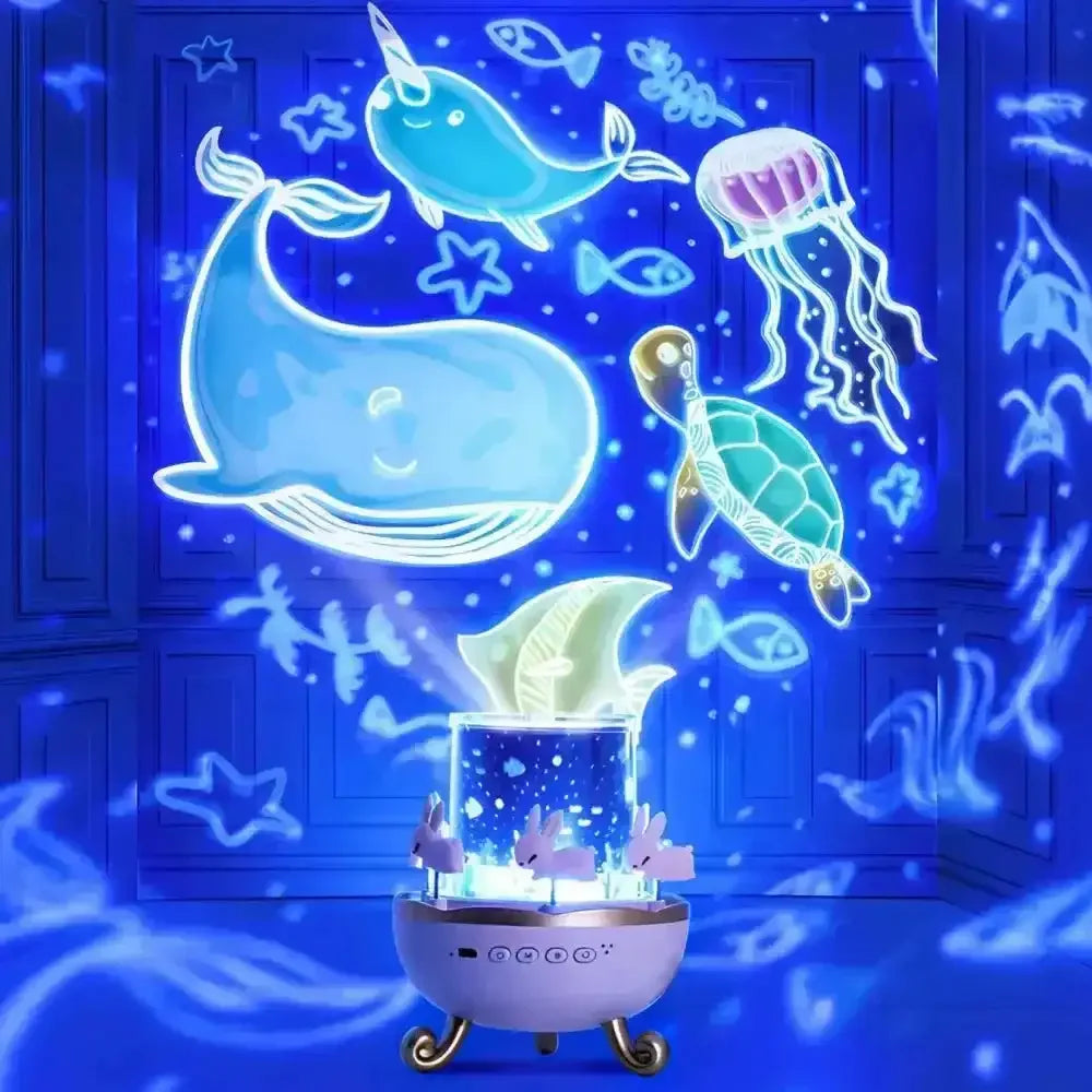 Magical Bunny Night Light Projector– 360° Rotating Lamp for kids