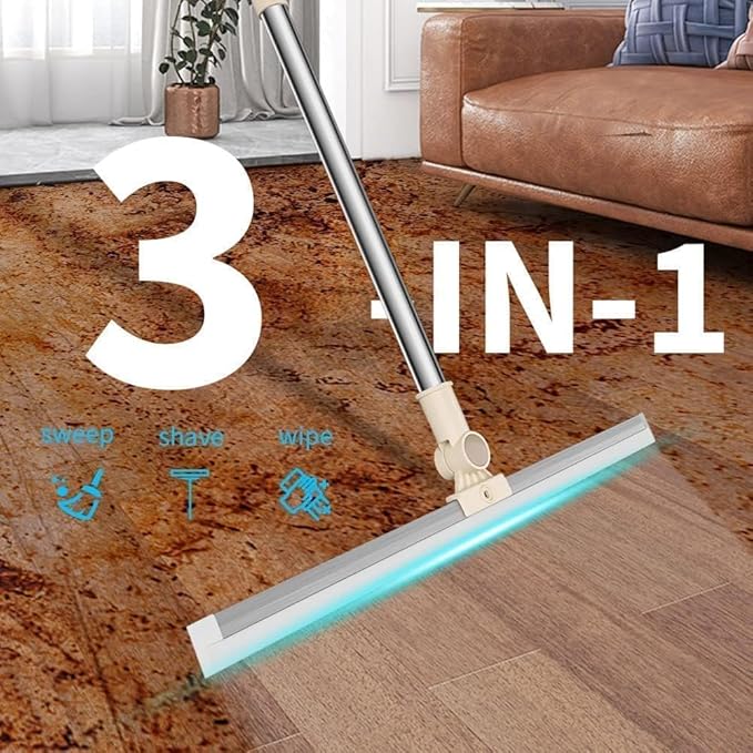 3 in 1 Heavy Duty Magic Broom Silicon Floor Wiper — 180° Rotational · Extendable