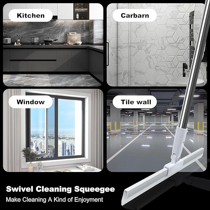 3 in 1 Heavy Duty Magic Broom Silicon Floor Wiper — 180° Rotational · Extendable