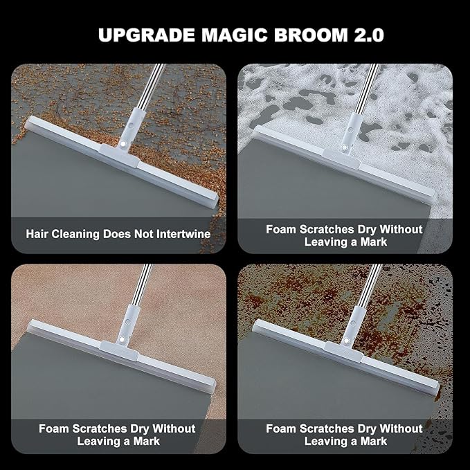 3 in 1 Heavy Duty Magic Broom Silicon Floor Wiper — 180° Rotational · Extendable