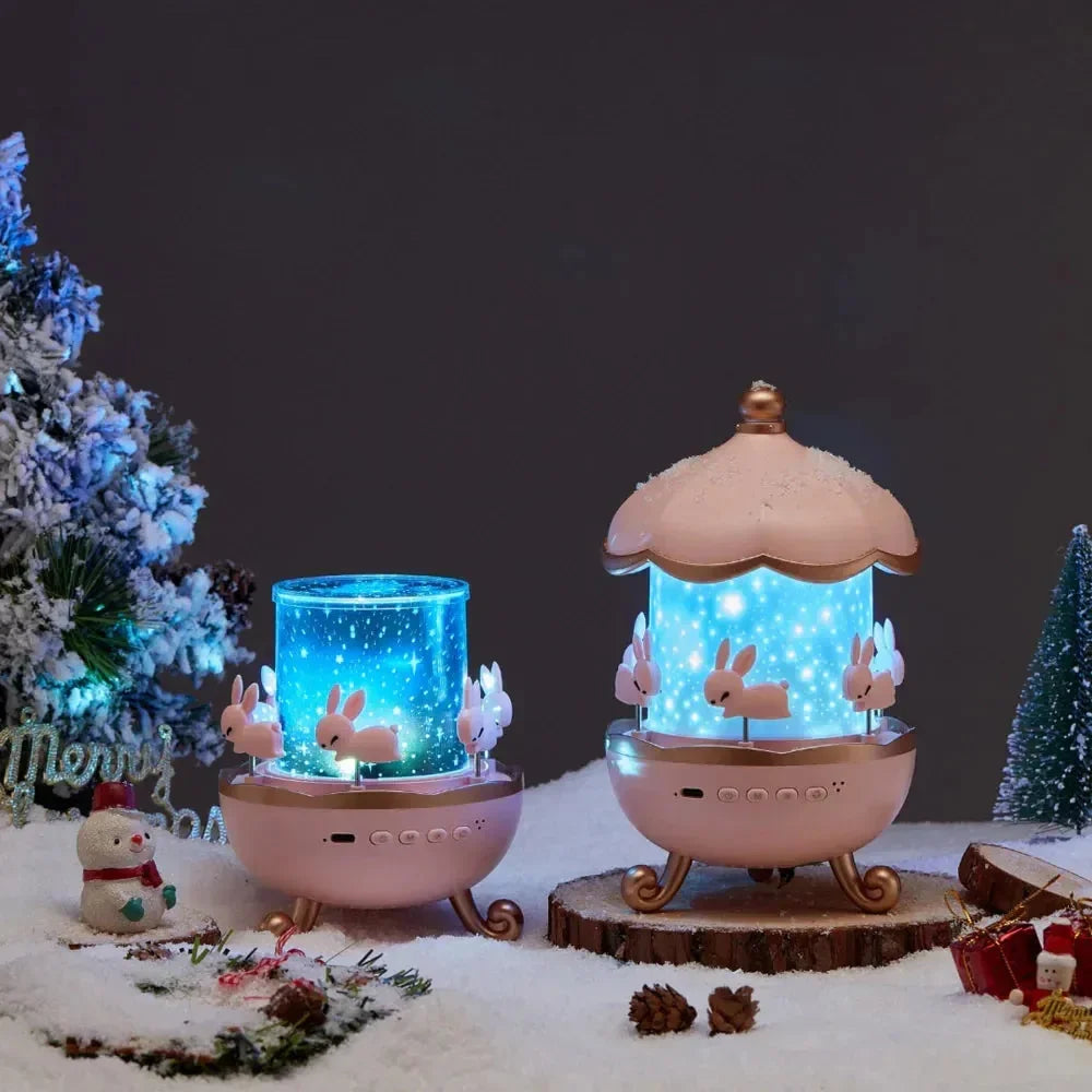 Magical Bunny Night Light Projector– 360° Rotating Lamp for kids